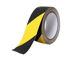 Fita Adesiva Antiderrapante para Escadas, Fita Adesiva de Segurança, Fita Antiderrapante Amarela e Preta GOKOCO (5 Cm X 10 M)