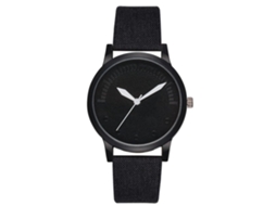 Reloj De Pulsera Analógico De Cuarzo Para Hombre Con Dial De Banda Imitación Jean (negro)
