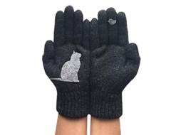 2026-guantes De Invierno Cat Fan Com Estampa De Gato E Pássaro, Lindos Guantes Rosados Simples Sgw Negro