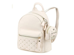 Mochila feminina pequena e elegante, modelo 2026, em couro PU impermeável, com fecho de zíper e alças antiderrapantes.
