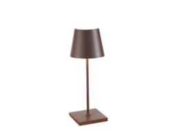 Luminária De Mesa Led Zafferano Poldina Pro Mini Corten, Recarregável E Regulável, Com Autonomia De Até 12 Horas