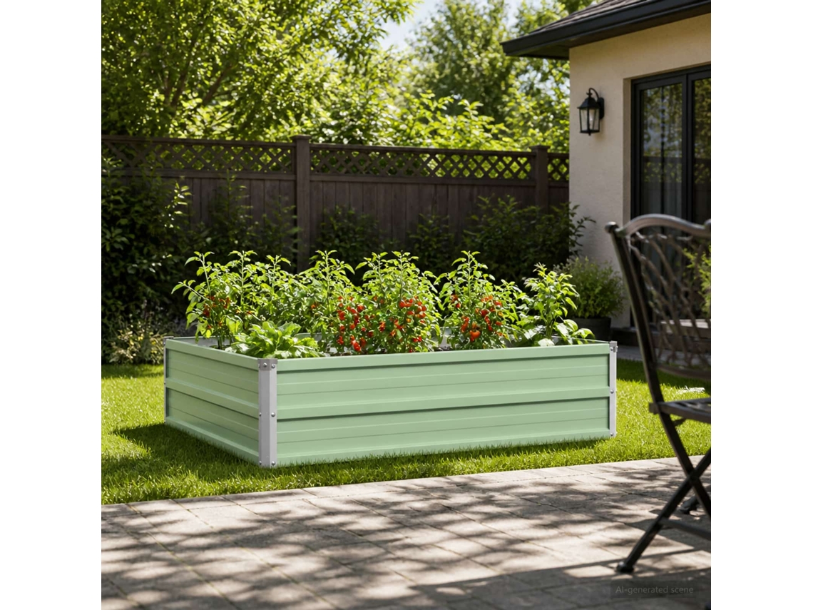 Vidaxl Cama De Jardim Elevada Verde Pastel 100 X 80 X 24 Cm