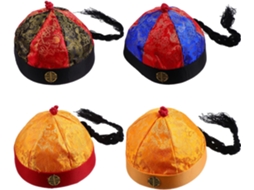 Conjunto De 4 Chapéus Antigos Em Estilo Chinês Com Tranças, Tamanho N9 Adulto Grande (circunferência).