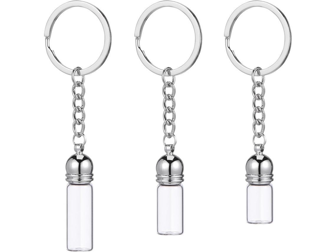 Elegantes frascos de vidro estampado, conjunto de 3 unidades para óleos essenciais.