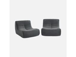 Módulos Para Sofá Modular Em Tecido Bouclé 2 Lugares, Antracite