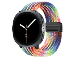 Pulseira Esportiva Elástica De Nylon Trançado Com Fecho Magnético E Estampa Arco Íris Para Samsung Galaxy Watch8 Classic