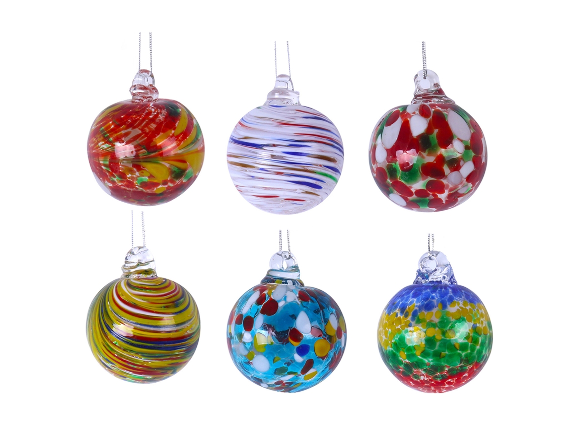 Enfeites De Natal (vidro Transparente, Pacote Com 6) Eoocoo