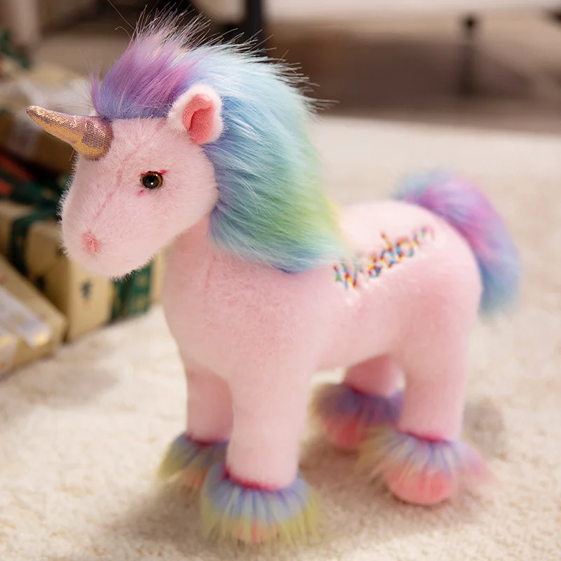 (branco, 11cm-30cm) Brinquedo De Pelúcia Unicórnio Arco-íris De Desenho Animado De 32cm