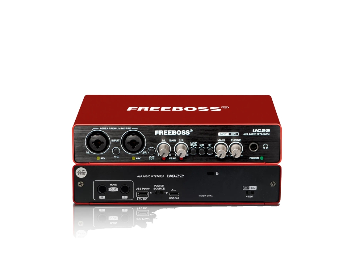 Interface De Áudio, 24bit 192khz, +48v Alimentação Phantom,uc22