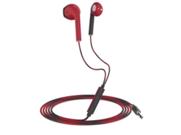 Fones de Ouvido Sem Fio de 3,5 Mm com Graves Estéreo e Microfone. MDUG (vermelho e Preto)