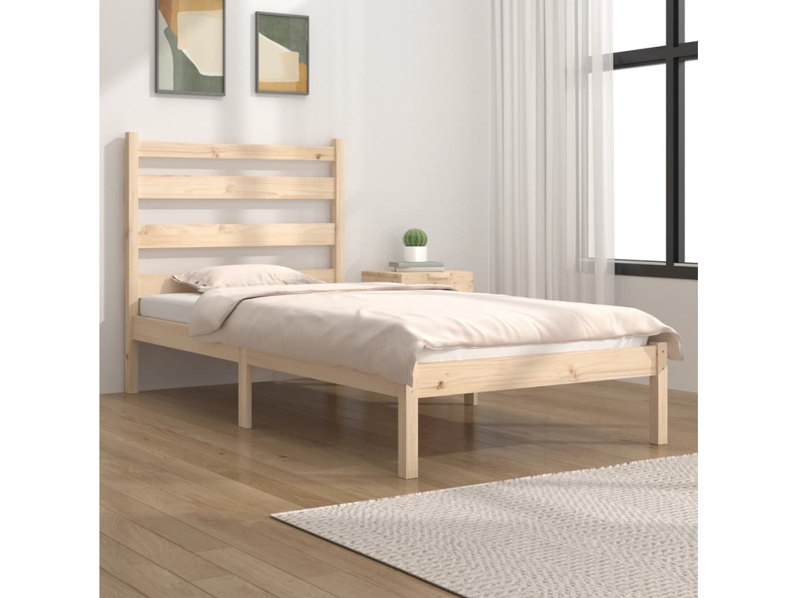 Estrutura De Cama Solteiro 90x190 Cm Pinho Maciço