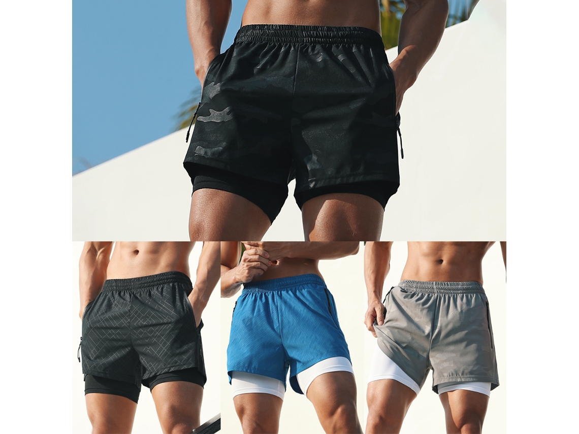 CALCINHA Business de Corrida 2 em 1 com Bolsos Camuflagem Tênis Hiking S/MARCA