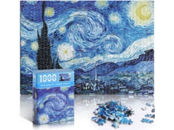 Quebra-cabeça Starry Night 1000 Peças Van Gogh Mini Quebra-cabeça Para Adultos Quebra-cabeça De Arte Jogo De Família (noite Estrelada) (azul