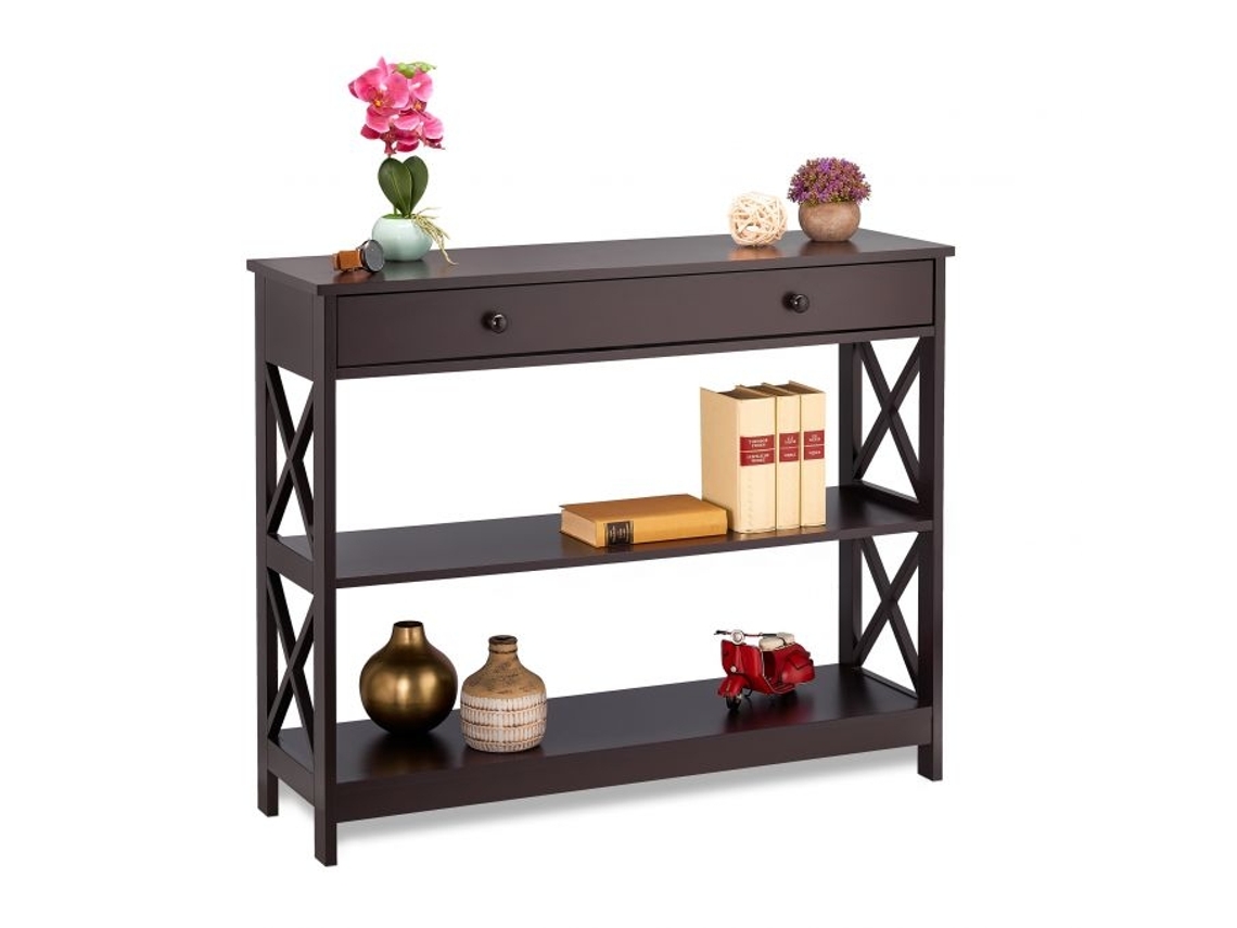 Mesa De Console Com Gaveta E Prateleira
