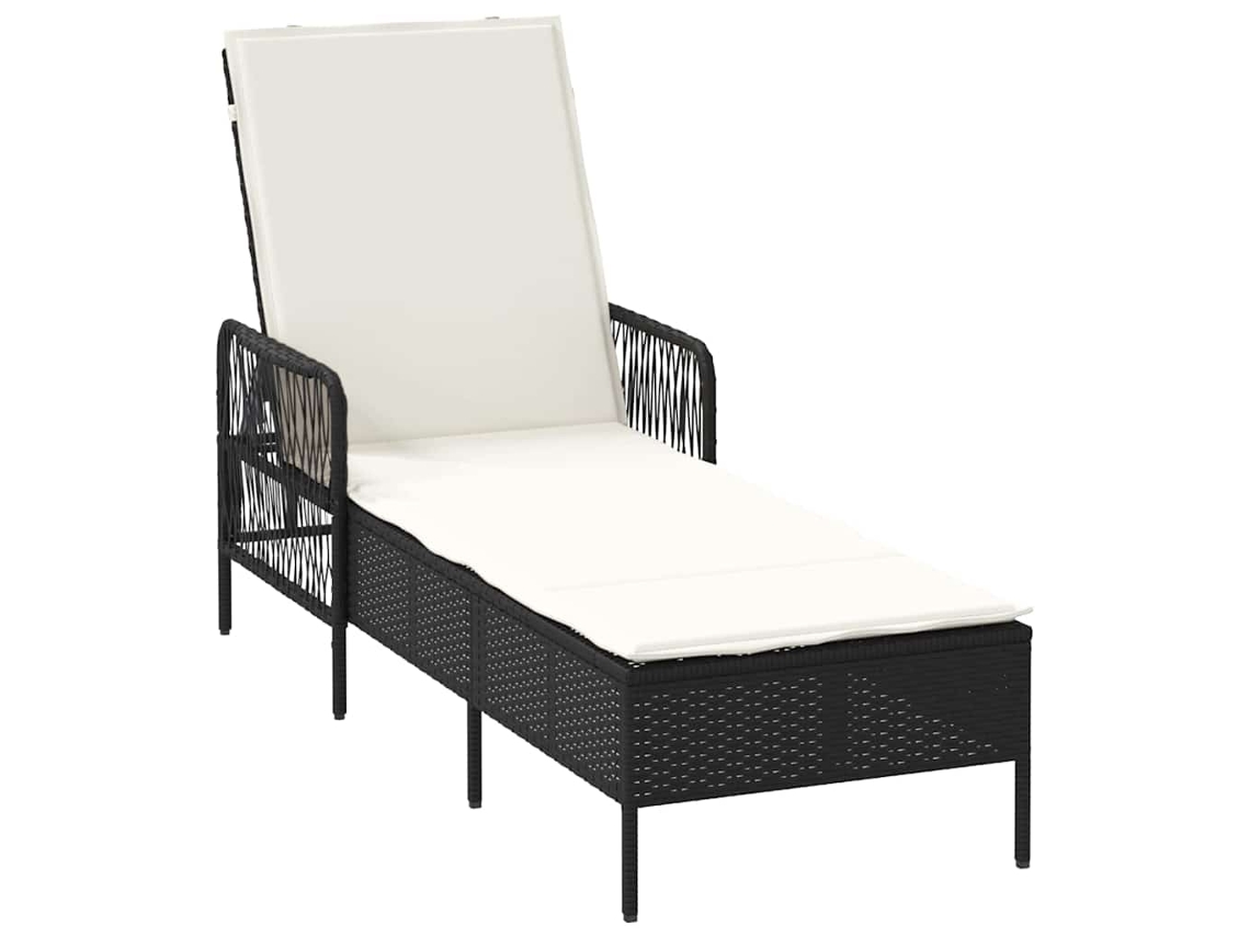 Espreguiçadeira Castanho e Branco Creme Vime Pe MAISON EXCLUSIVE (55x200x92 cm)