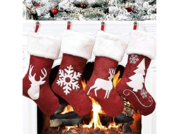 Conjunto De 4 Meias De Natal De Rena De 18. Olysi Shop