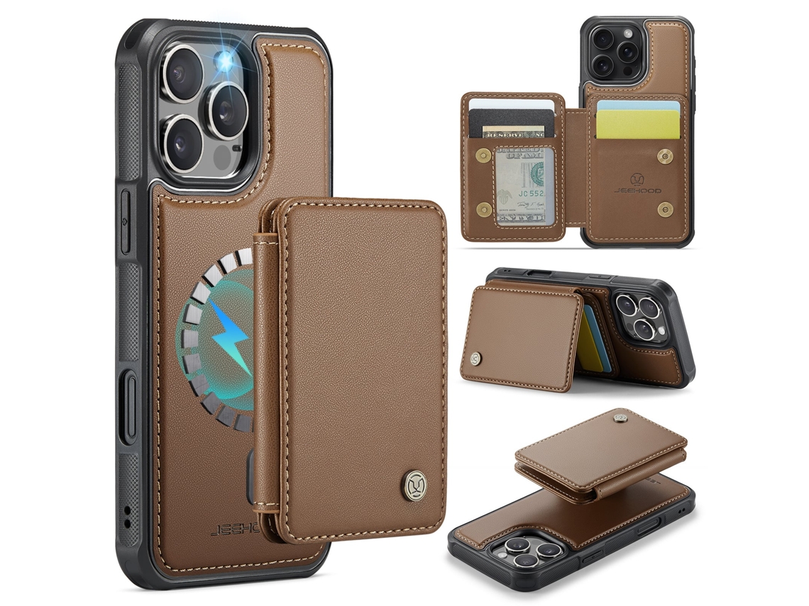 Capa Para Samsung Note 10 Resistente A Quedas Com Resistente A Quedascartão Slots Magnético Destacável Marrom