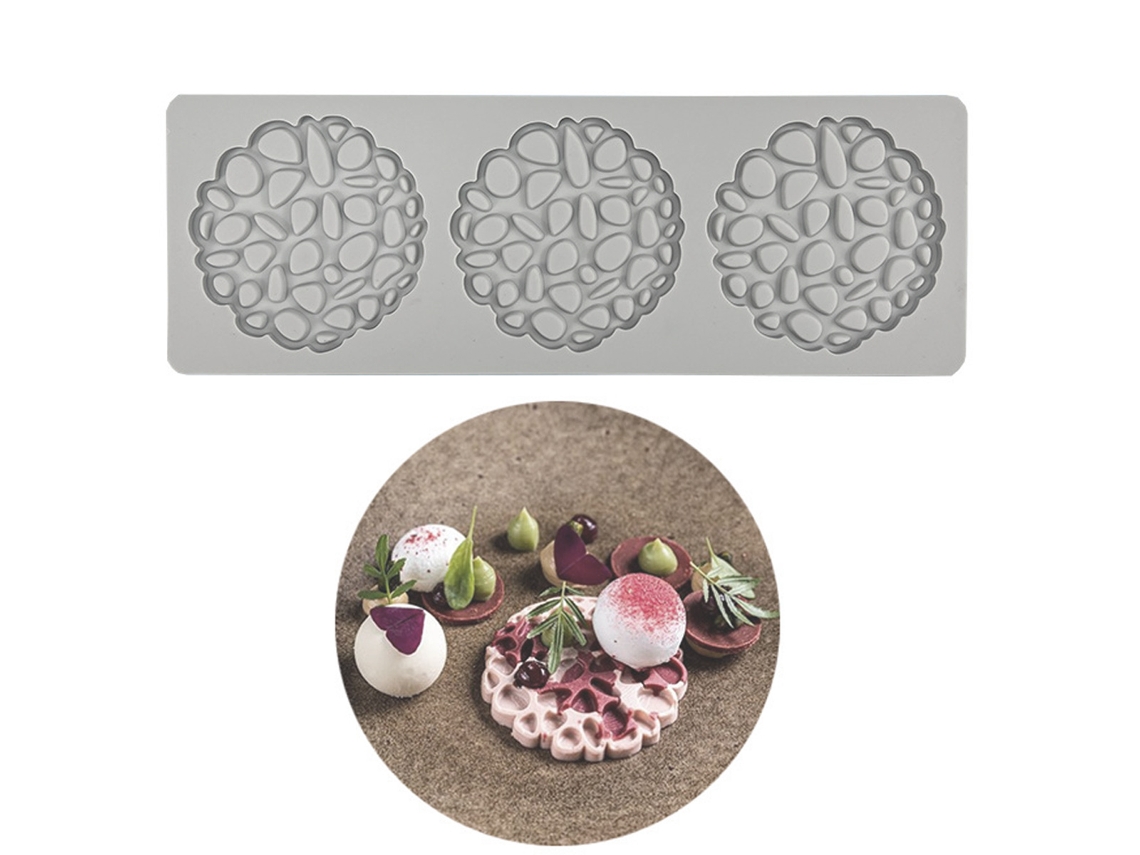 Moldes de Silicão 3D para Chocolate Padrão de Flor Decoração de Bolo e Açúcar RNEMITERY