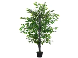 Ficus Artificiais com 145 Cm de Altura 756 Folhas com Vaso para Decoração Interior e Exterior Verde LAMAISON