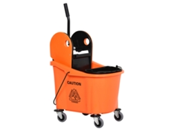 Carrinho Limpeza Balde Espremedor 36 Litros Preto Laranja VELTRIX