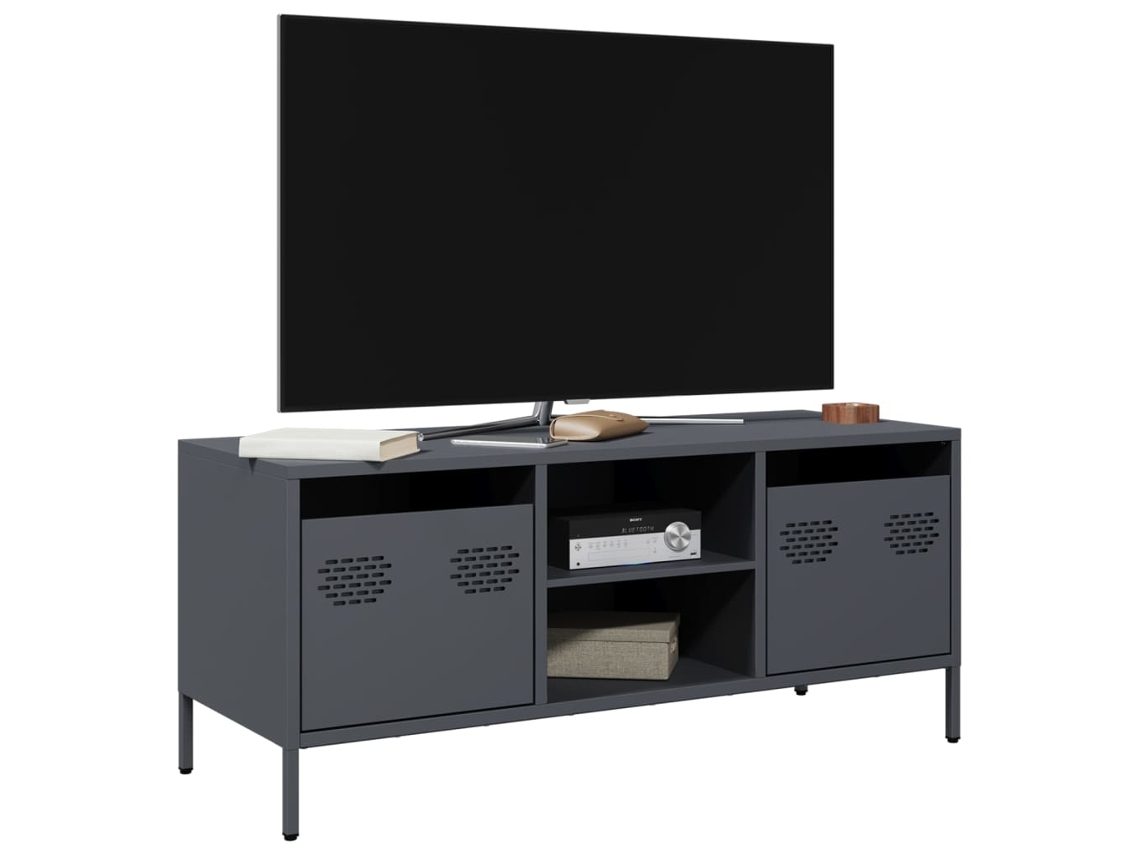 Móvel De Tv 101,5x39x43,5 Cm Aço Laminado A Frio Antracite Dkd Home Decor