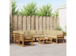 Vidaxl Conjunto De Sofás Para Exterior 10 Unid. Natural E Bege