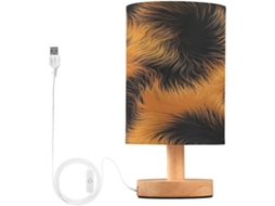 Luminária De Cabeceira Skyshu Com Estampa Leopardo, Pequena Luminária De Mesa Led Usb, Luminária De Cabeceira Com Base