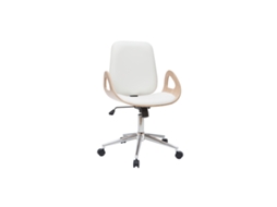 Poltrona de mesa Glory MILIBOO branca e madeira clara