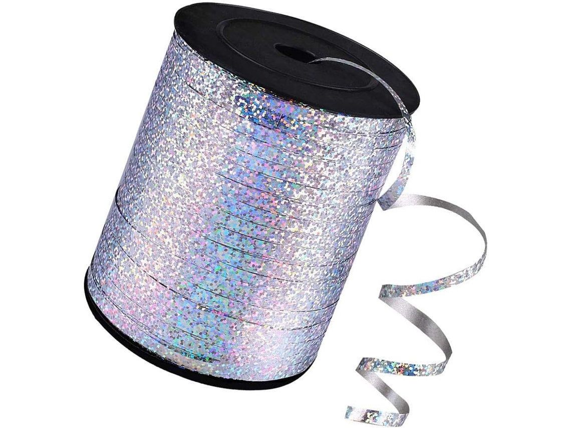 Encaixe metálico banhado a ouro para fardos de plástico, fácil de usar e enrolar, ideal para decorações de aniversário e festas.