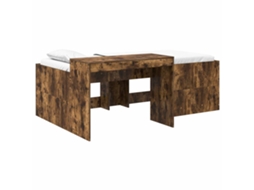 Conjunto 1.0 Estrutura Da Cama Vidaxl Castanho Derivados De Madeira (90 X 200 Cm)