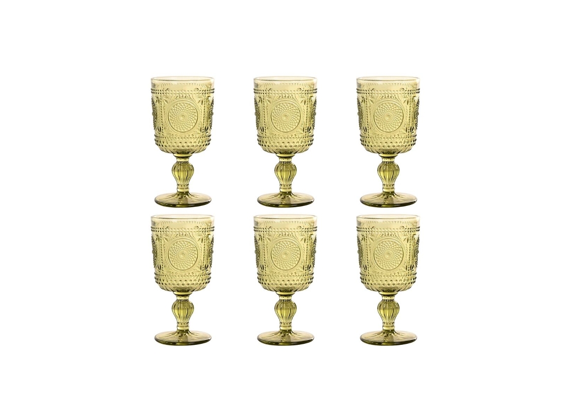 Conjunto De Copos Home Esprit Verde Cristal 265 Ml (6 Unidades)