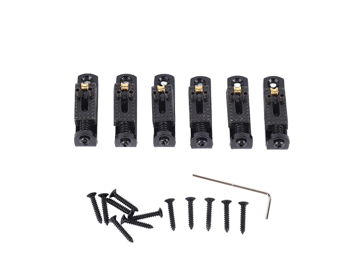 Ponte Dividida para Guitarra Elétrica, Placa de Cordas com Roletes, Acessório de Cordal Metálico Preto AQUAFORGE