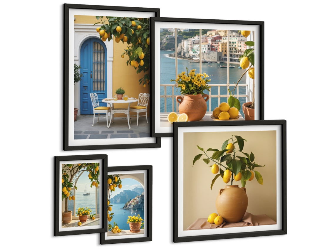 Conjunto De Pinturas Inspirações De Limão Sol Espelharte (5 Peças)