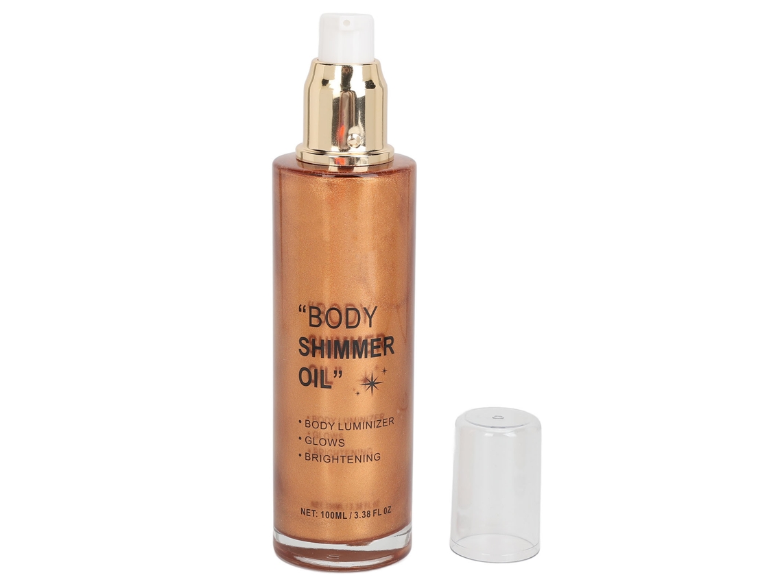 100ml Óleo Iluminador Corporal Dourado Para Rosto E Corpo Com Textura Leve E Nutriente