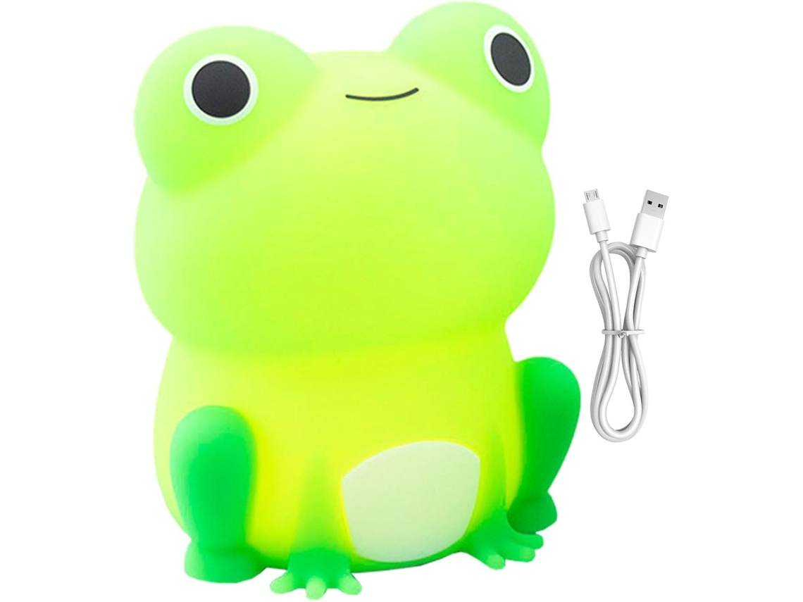Luminária Infantil Em Formato De Sapo, Com Sensor Toque E