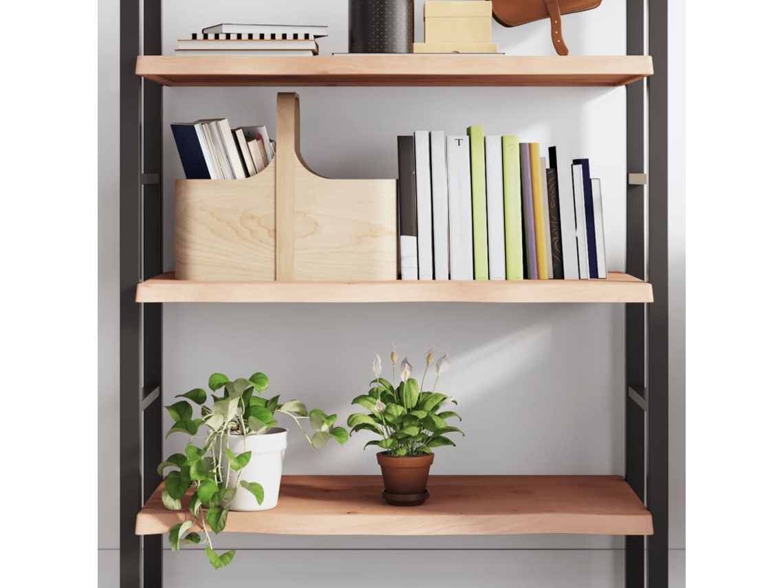 Vidaxl Prateleira De Parede 80x50x(2-4) Cm Carvalho Maciço Não Tratado