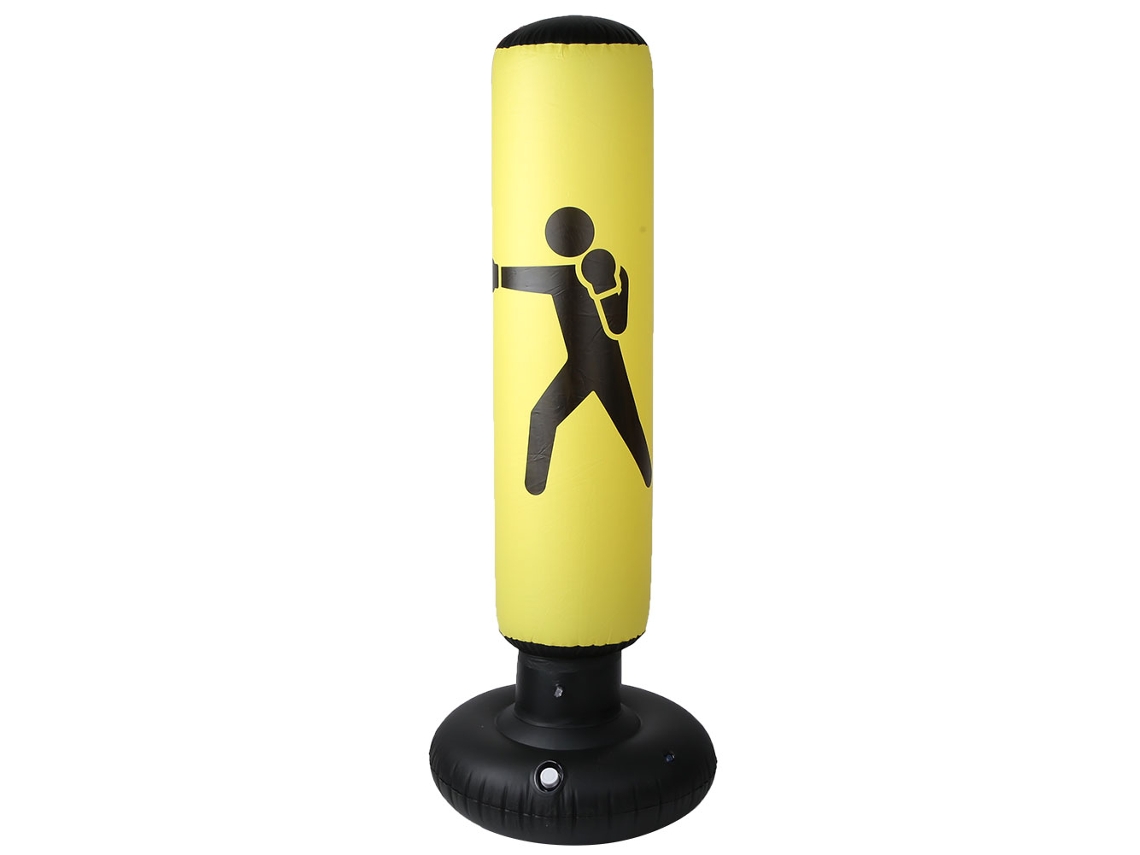 Business bolsa de Boxeo Hinchable 160cm para Fitness Pvc para Adultos e Crianças com Base Estável Amarela