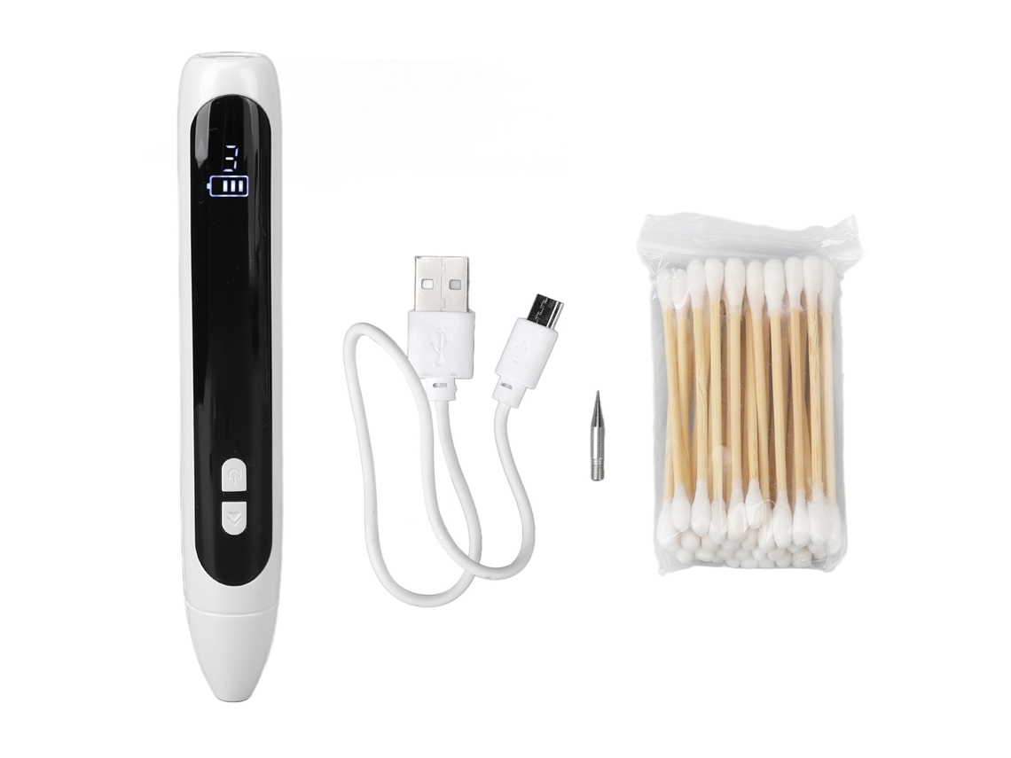 Caneta De Remoção De Verrugas E Manchas 12 Marchas Com Tela Lcd Para Cuidado Com A Pele