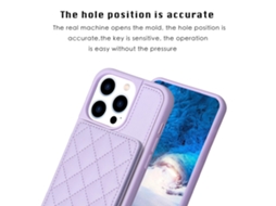 Suporte Casa Para Iphone 14 Pro Max Pele Sintética Anti-choque Com Porta-cartões Roxo