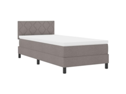 Maison Exclusive - Cama Box Com Colchão Cinzento-acastanhado 90 X 190 Cm Tecido