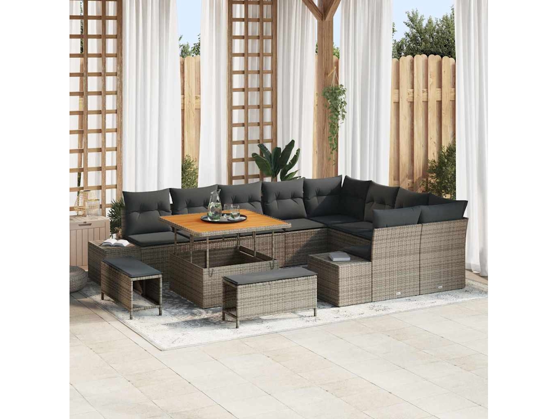 Vidaxl Conjunto De Sofá De Jardim 12 Unid. 11-número De Lugares