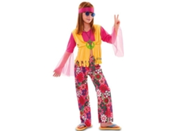 Fato de Menina DISFRAZZES Hippie Rosa (Tam: 7 a 9 anos)