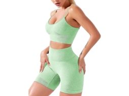 Conjunto de Treino Feminino 2 Peças Short e Top para Yoga e Academia