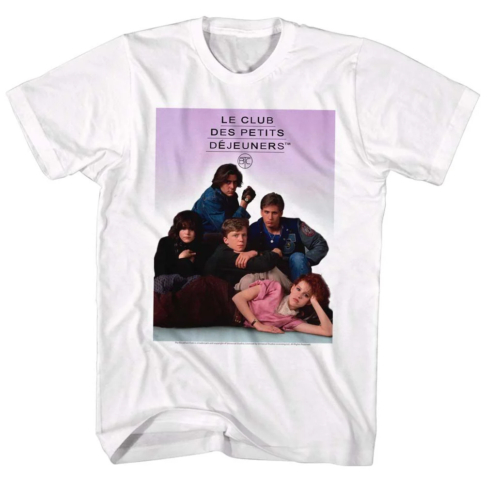Unisex Adult T-shirt Rockinstone Breakfast Club Movie Dejueners White Sizel