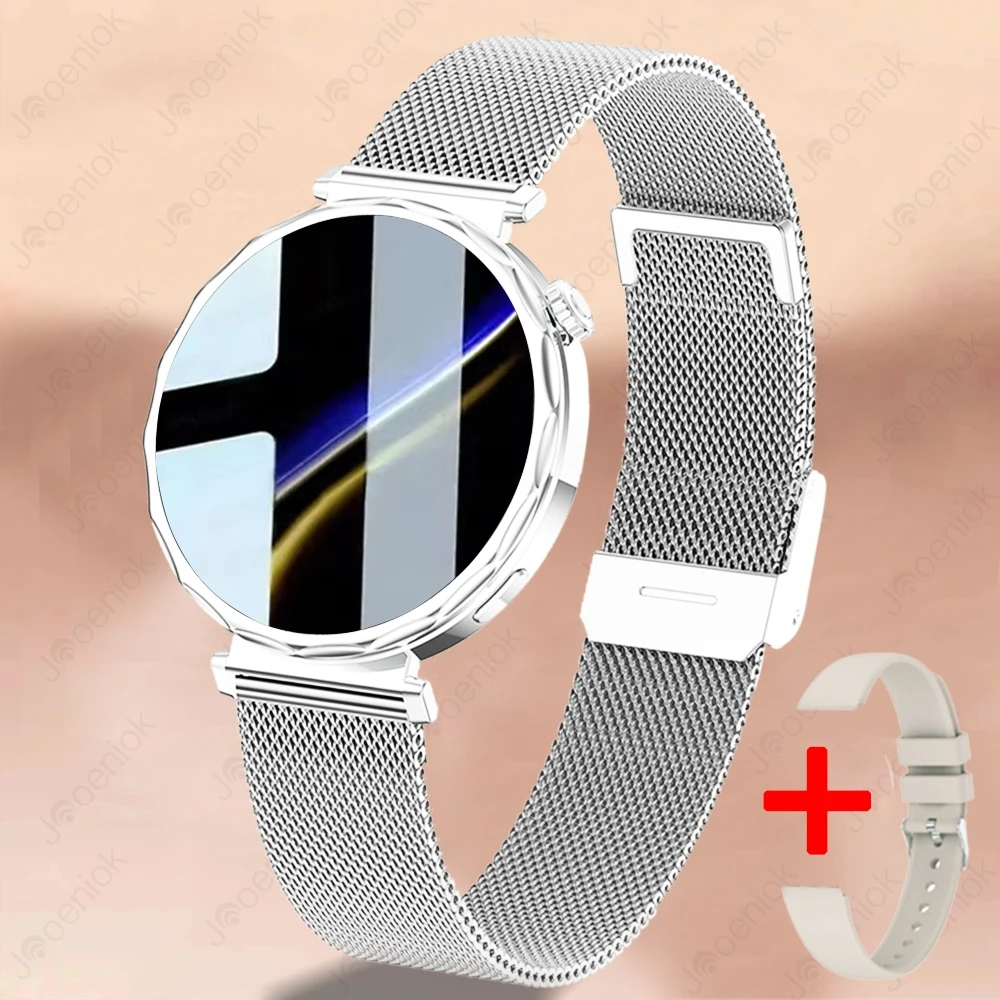 Smartwatch, Tela Hd, Monitoramento de Saúde, Rastreamento de Atividades por Gps MDUG (pulseira de Malha Prateada)
