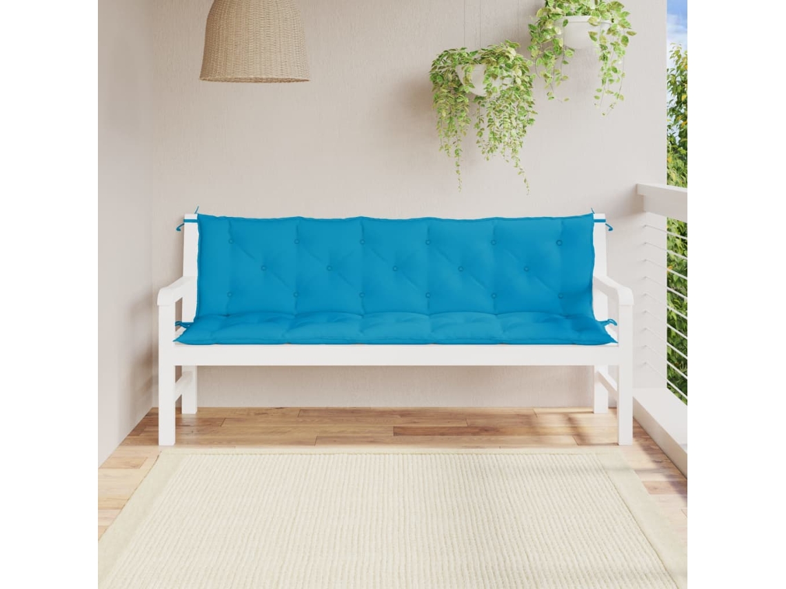 Vidaxl Almofadões Banco Jardim 2 Pcs Tecido Oxford Azul-claro