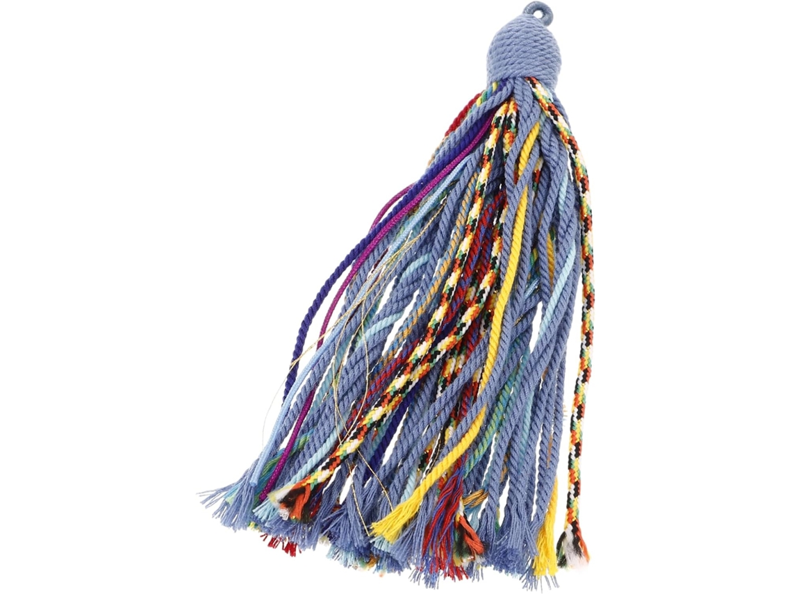 Chaveiro Boêmio Com Borla De Algodão, Pingente Decorativo Trançado