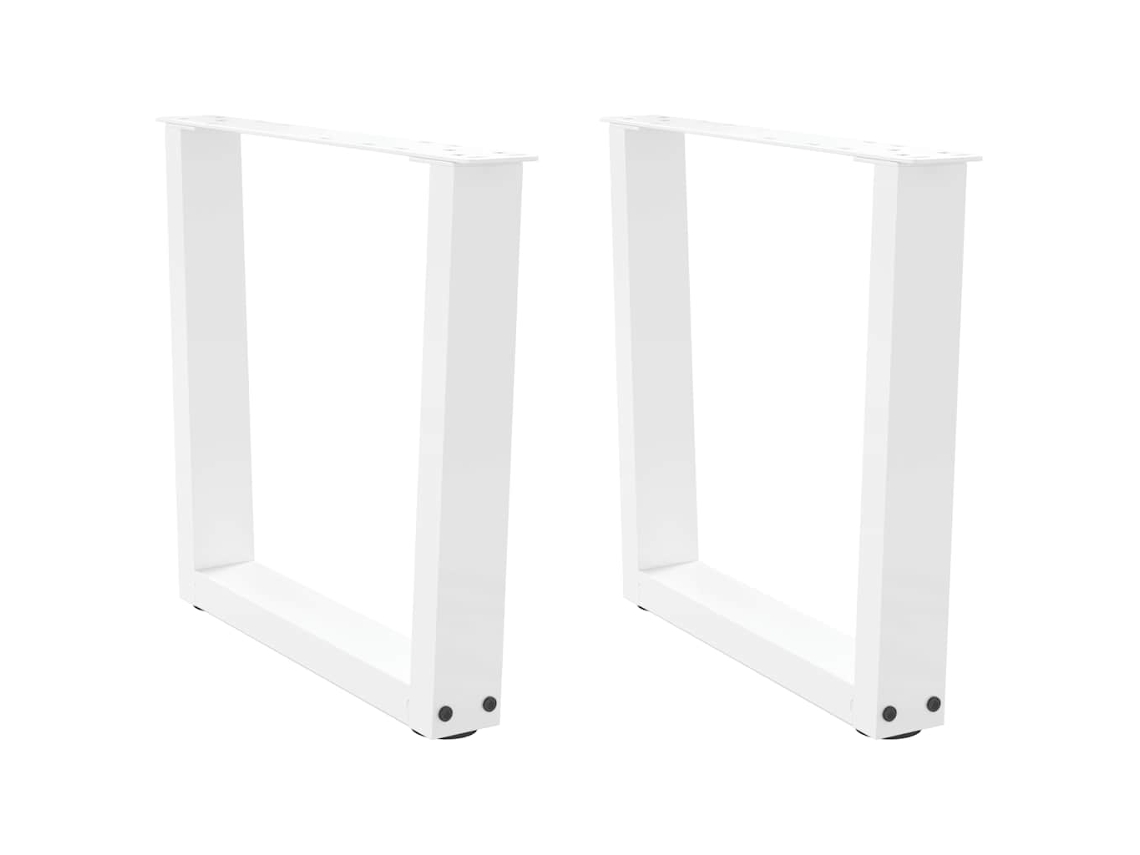 Vidaxl Pés Para Mesa De Centro Em V, 2 Peças, Branco, 50x (42-43,3) Cm, Aço