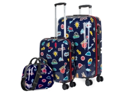 Conjunto de Malas ITACA Ural Fuzileiro Navaled Childrens Pc Suitcase Set 44X65X25 Cm 62L