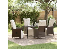 Vidaxl Conjunto De Jantar Para Jardim 5 Unid. Castanho Vime Pe